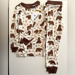 2T Charming Bear Print Bamboo Pajama Set